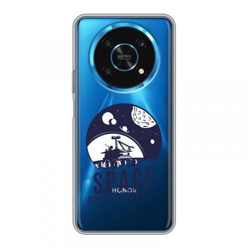 Полупрозрачный дизайнерский силиконовый с усиленными углами чехол для Huawei Honor Magic 4 Lite 5G Прозрачный космос