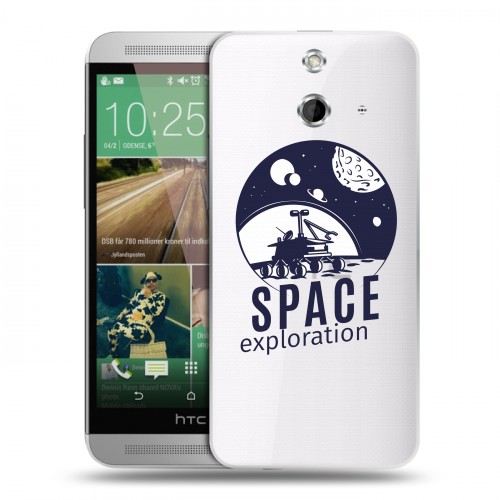 Полупрозрачный дизайнерский пластиковый чехол для HTC One E8 Прозрачный космос