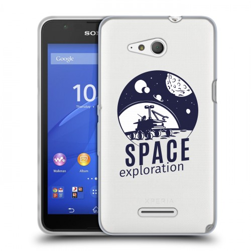 Полупрозрачный дизайнерский пластиковый чехол для Sony Xperia E4g Прозрачный космос