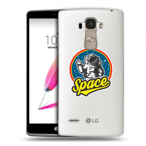 Полупрозрачный дизайнерский пластиковый чехол для LG G4 Stylus Прозрачный космос