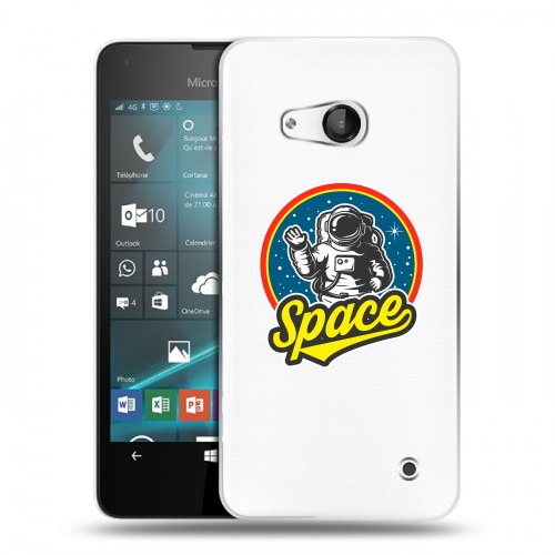 Полупрозрачный дизайнерский пластиковый чехол для Microsoft Lumia 550 Прозрачный космос