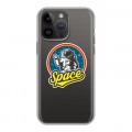Полупрозрачный дизайнерский силиконовый чехол для Iphone 14 Pro Max Прозрачный космос