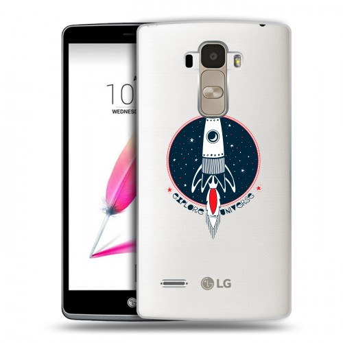 Полупрозрачный дизайнерский силиконовый чехол для LG G4 Stylus Прозрачный космос