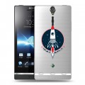 Полупрозрачный дизайнерский пластиковый чехол для Sony Xperia S Прозрачный космос