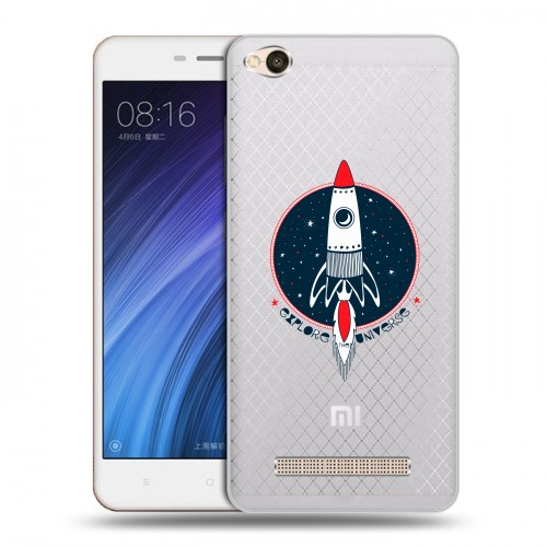 Полупрозрачный дизайнерский пластиковый чехол для Xiaomi RedMi 4A Прозрачный космос