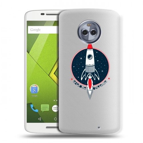 Полупрозрачный дизайнерский пластиковый чехол для Motorola Moto X4 Прозрачный космос