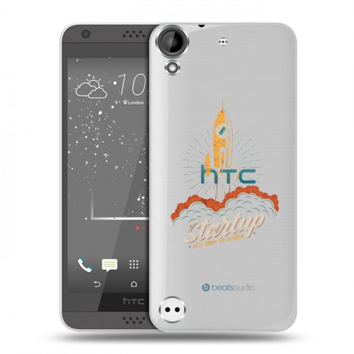 Полупрозрачный дизайнерский пластиковый чехол для HTC Desire 530 Прозрачный космос