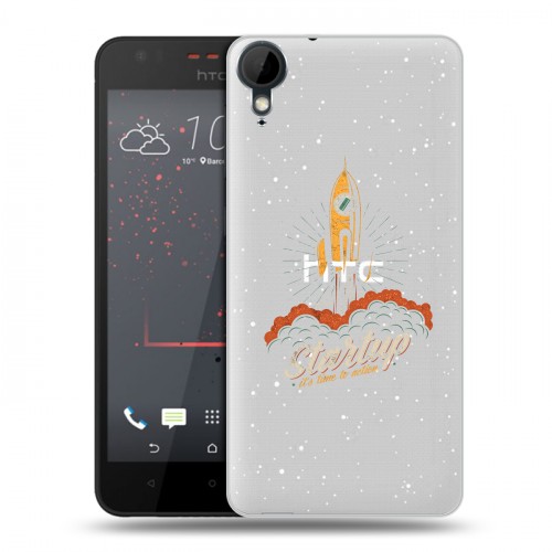 Полупрозрачный дизайнерский пластиковый чехол для HTC Desire 825 Прозрачный космос
