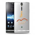 Полупрозрачный дизайнерский пластиковый чехол для Sony Xperia S Прозрачный космос