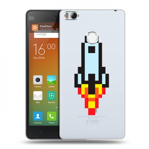 Полупрозрачный дизайнерский пластиковый чехол для Xiaomi Mi4S Прозрачный космос