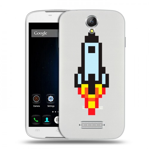 Полупрозрачный дизайнерский пластиковый чехол для Doogee X6 Прозрачный космос