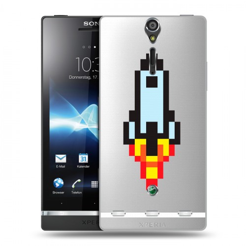 Полупрозрачный дизайнерский пластиковый чехол для Sony Xperia S Прозрачный космос