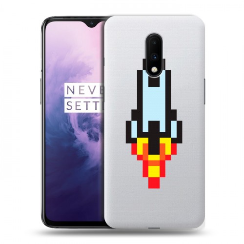 Полупрозрачный дизайнерский пластиковый чехол для OnePlus 7 Прозрачный космос