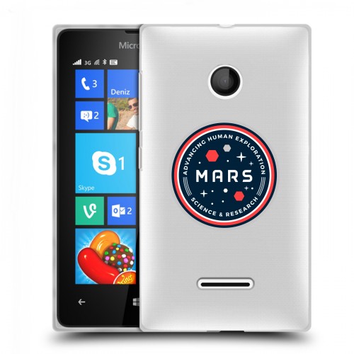 Полупрозрачный дизайнерский пластиковый чехол для Microsoft Lumia 435 Прозрачный космос