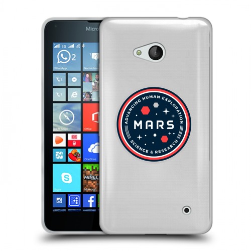 Полупрозрачный дизайнерский пластиковый чехол для Microsoft Lumia 640 Прозрачный космос