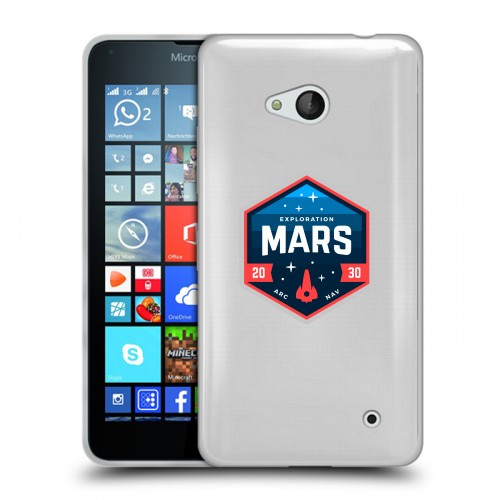 Полупрозрачный дизайнерский силиконовый чехол для Microsoft Lumia 640 Прозрачный космос