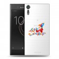 Полупрозрачный дизайнерский пластиковый чехол для Sony Xperia XZs Прозрачный космос