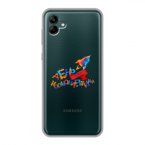 Полупрозрачный дизайнерский пластиковый чехол для Samsung Galaxy A04 Прозрачный космос