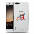 Полупрозрачный дизайнерский силиконовый чехол для Huawei Honor 6 Plus Прозрачный космос