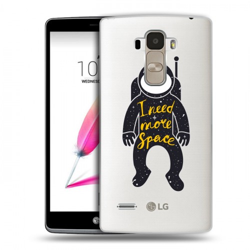 Полупрозрачный дизайнерский пластиковый чехол для LG G4 Stylus Прозрачный космос