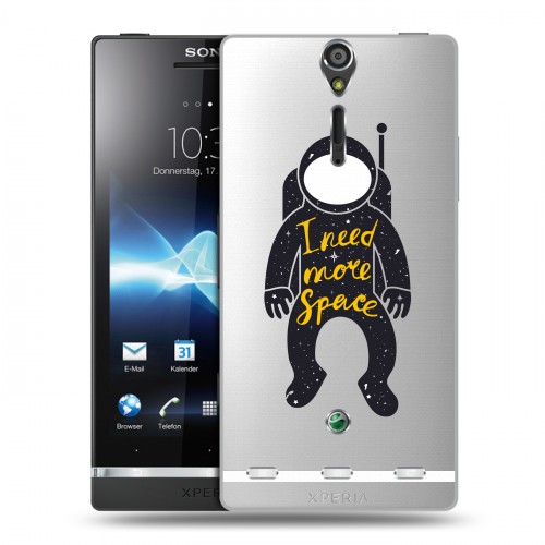 Полупрозрачный дизайнерский пластиковый чехол для Sony Xperia S Прозрачный космос