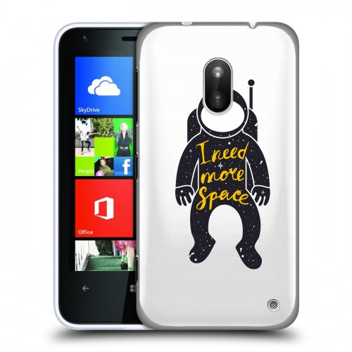 Полупрозрачный дизайнерский пластиковый чехол для Nokia Lumia 620 Прозрачный космос