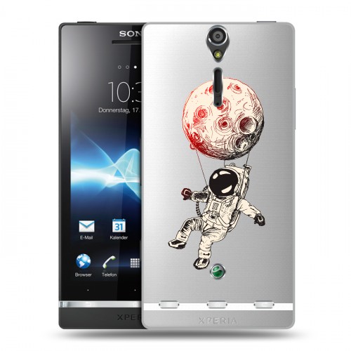 Полупрозрачный дизайнерский пластиковый чехол для Sony Xperia S Прозрачный космос