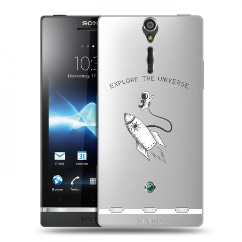 Полупрозрачный дизайнерский пластиковый чехол для Sony Xperia S Прозрачный космос