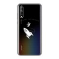 Полупрозрачный дизайнерский силиконовый чехол для Huawei Y8p Прозрачный космос