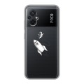 Полупрозрачный дизайнерский силиконовый с усиленными углами чехол для Xiaomi Poco M5 Прозрачный космос