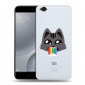 Полупрозрачный дизайнерский пластиковый чехол для Xiaomi Mi5C Кошка - стикер