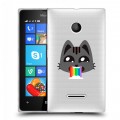 Полупрозрачный дизайнерский пластиковый чехол для Microsoft Lumia 435 Кошка - стикер