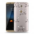 Полупрозрачный дизайнерский пластиковый чехол для ZTE Axon 7 Прозрачные кошки