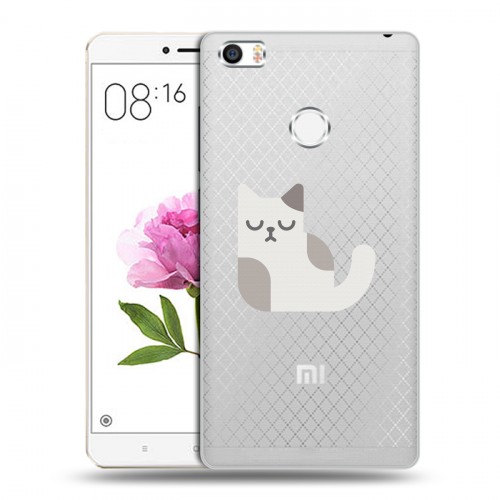 Полупрозрачный дизайнерский пластиковый чехол для Xiaomi Mi Max Прозрачные кошки