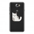 Полупрозрачный дизайнерский пластиковый чехол для Huawei Y5 II Прозрачные кошки