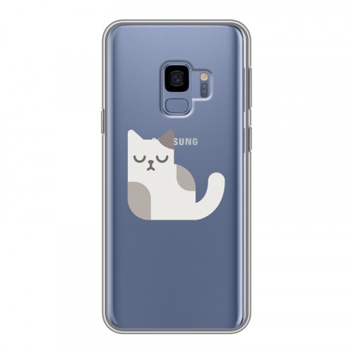Полупрозрачный дизайнерский пластиковый чехол для Samsung Galaxy S9 Прозрачные кошки
