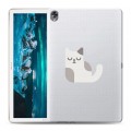 Полупрозрачный дизайнерский силиконовый с усиленными углами чехол для Huawei MediaPad M6 10.8 Прозрачные кошки