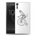 Полупрозрачный дизайнерский пластиковый чехол для Sony Xperia XZs Прозрачные кошки