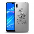 Полупрозрачный дизайнерский пластиковый чехол для Huawei Y6 (2019) Прозрачные кошки