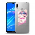 Полупрозрачный дизайнерский пластиковый чехол для Huawei Y6 (2019) Прозрачные кошки