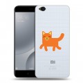 Полупрозрачный дизайнерский пластиковый чехол для Xiaomi Mi5C Прозрачные кошки