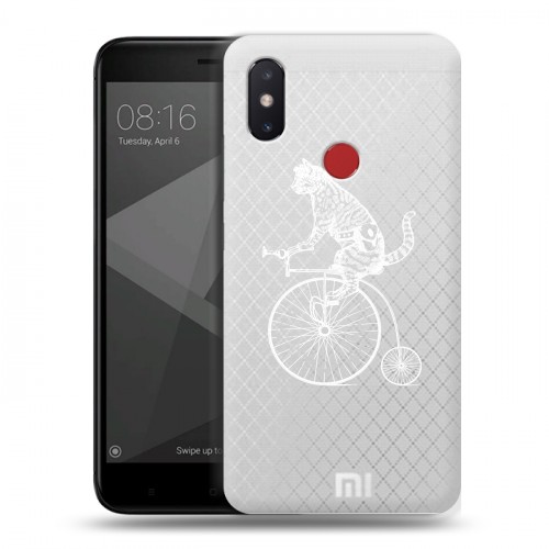 Полупрозрачный дизайнерский силиконовый чехол для Xiaomi Mi8 SE Прозрачные кошки