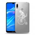 Полупрозрачный дизайнерский пластиковый чехол для Huawei Y6 (2019) Прозрачные кошки