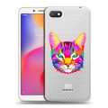 Полупрозрачный дизайнерский пластиковый чехол для Xiaomi RedMi 6A Прозрачные кошки