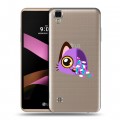 Полупрозрачный дизайнерский пластиковый чехол для LG X Style Прозрачные кошки