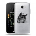 Полупрозрачный дизайнерский силиконовый чехол для LG K5 Прозрачные кошки