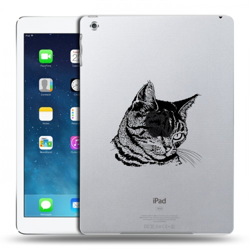 Полупрозрачный дизайнерский силиконовый чехол для Ipad (2017) Прозрачные кошки