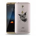 Полупрозрачный дизайнерский пластиковый чехол для ZTE Axon 7 Прозрачные кошки