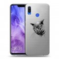 Полупрозрачный дизайнерский пластиковый чехол для Huawei Nova 3i Прозрачные кошки