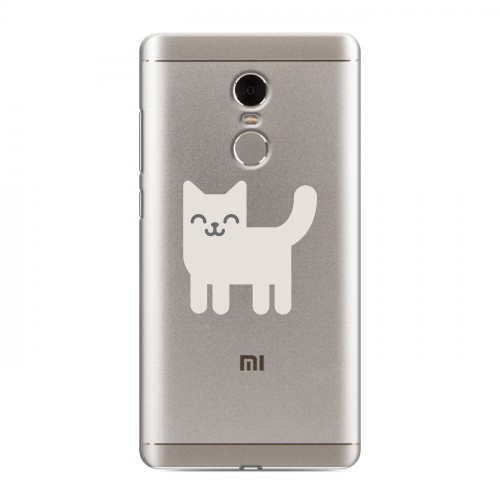 Полупрозрачный дизайнерский пластиковый чехол для Xiaomi RedMi Note 4 Прозрачные кошки